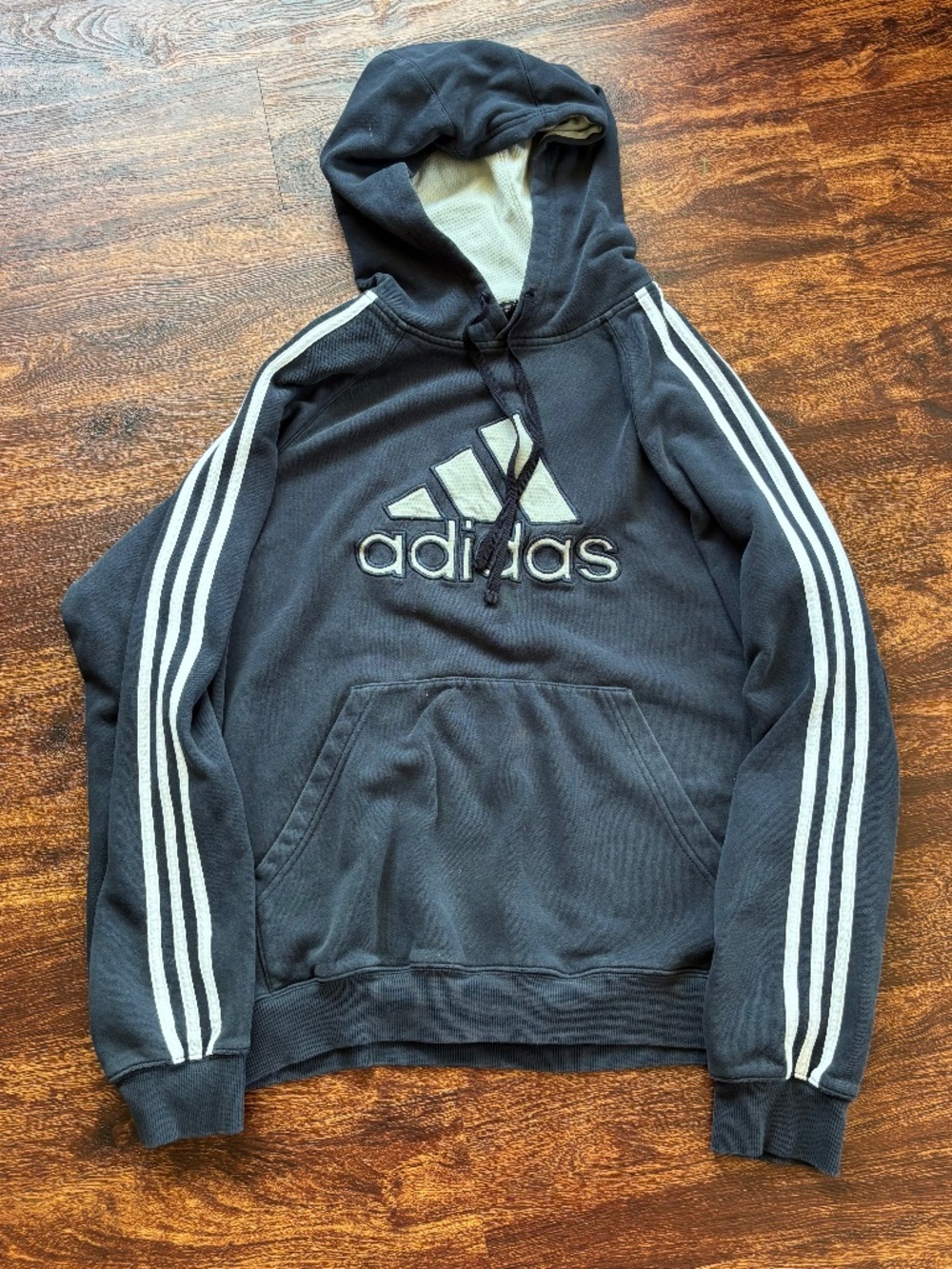Vintage Y2K Adidas Navy Blue/ Grey Hoodie